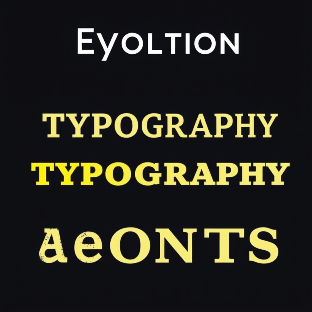 Evolución de la tipografía mostrando la transición desde tipos de imprenta tradicionales hasta fuentes digitales modernas en pantalla