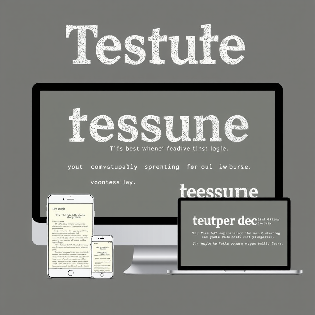 Demostración de tipografía responsiva mostrando cómo el texto se adapta desde dispositivos móviles hasta pantallas de escritorio